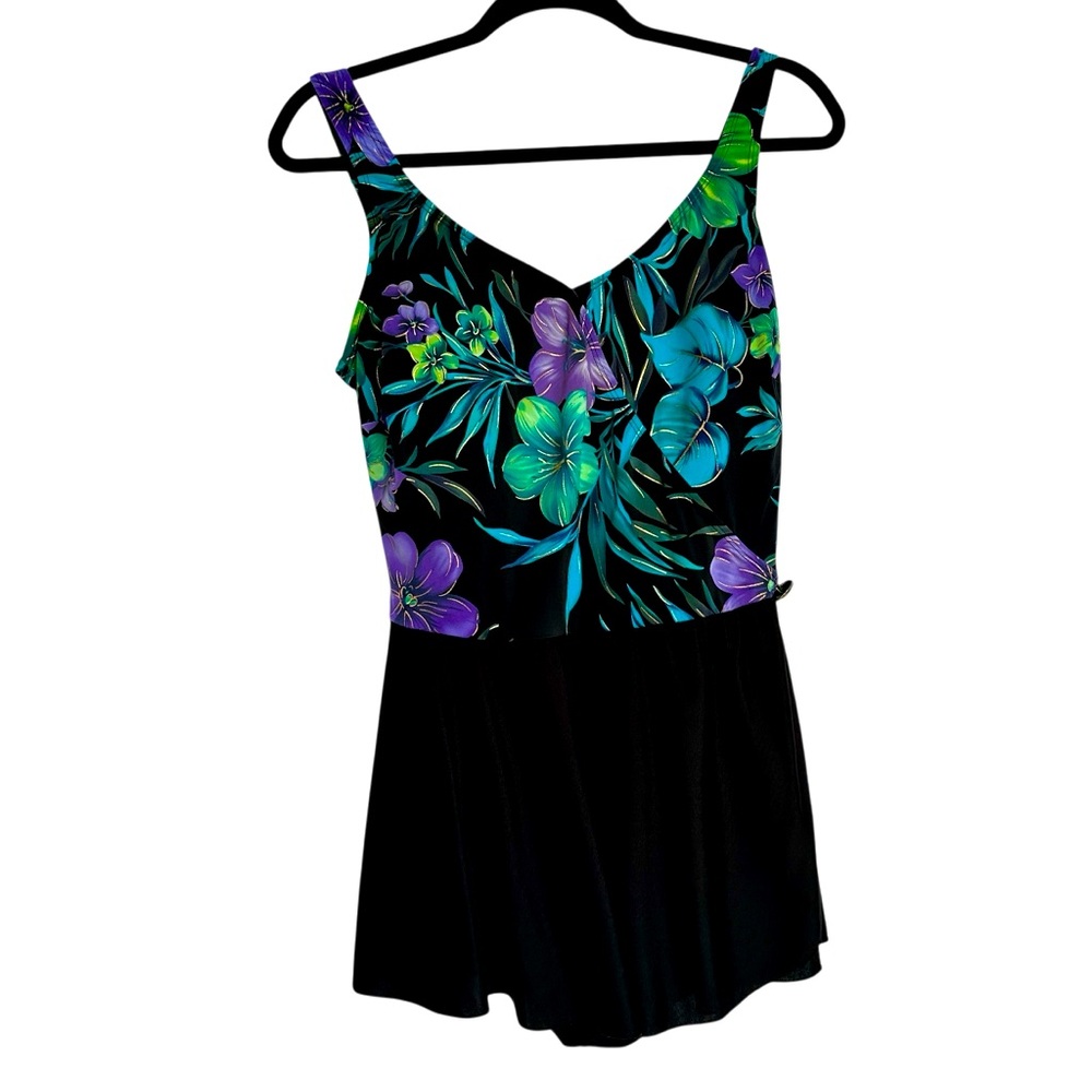 Longitude Floral Swim Dress Size 18 – One Piece Skirted Swimsuit